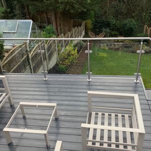 Post and Handrail Glass Balustrade