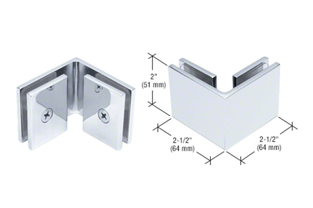 Square Style 90 Degree Glass to Glass Clamp